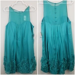 Rebecca Taylor Silk Teal Dress Size 8